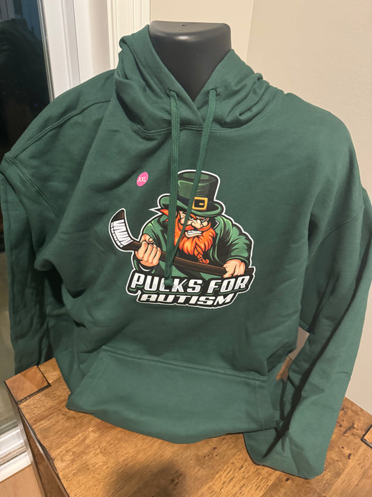 Pucks for Autism Irish Hoodie